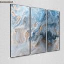 Canvas print Blue marble texture II, 3 panels, side