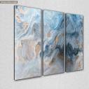 Πίνακας σε καμβά Blue marble texture II, τρίπτυχος, κοντινό