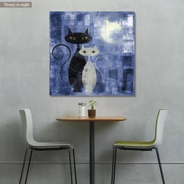 Πίνακας σε καμβά The cats blue, τετράγωνος