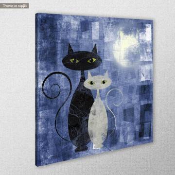 Canvas print The cats blue rectangle 2
