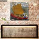 Canvas print The yellow sail, Redon Odilon