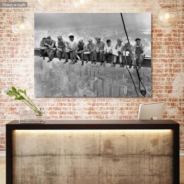 Canvas print Men at lunch