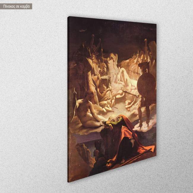 Canvas print The dream of Ossian, Ingres Jean Augus, side