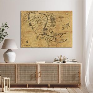 Middle Earth map reart canvas print Framed canvas View 1 2