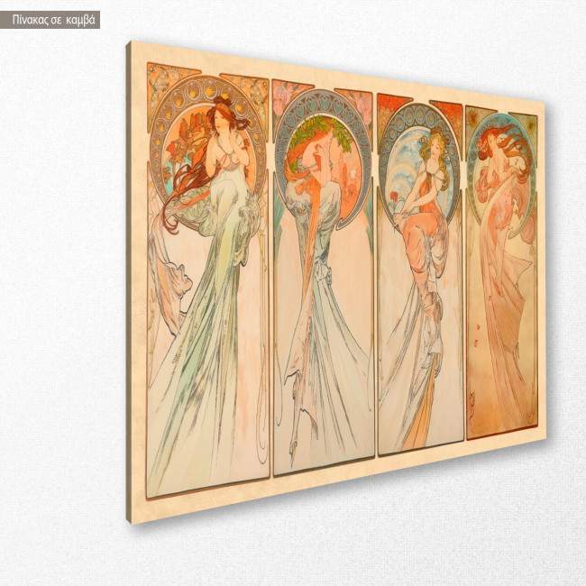 Canvas print The Arts, Mucha A, side