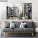 Canvas print New York, b&w,  3 panels