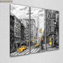 Canvas print New York, b&w,  3 panels, side