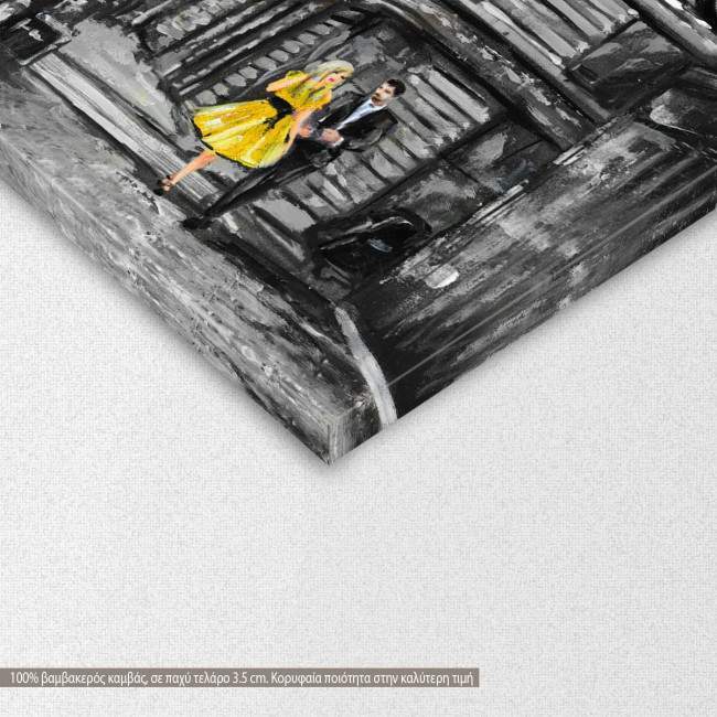 Canvas print New York, b&w,  3 panels, detail