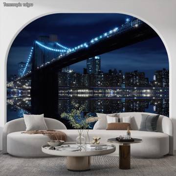 Ταπετσαρία τοίχου Brooklyn bridge and Manhattan skyline