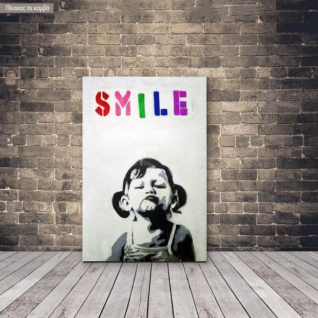 Πίνακας σε καμβά Smile (NOT), street art