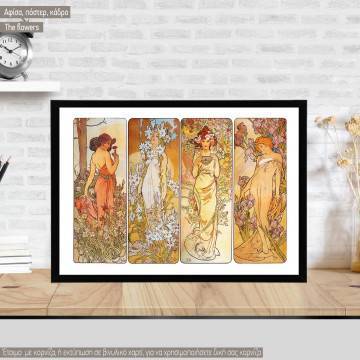 The flowers, Mucha  A, Poster
