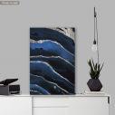 Canvas print Blue and silver marbled texture