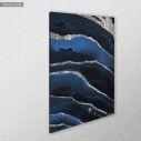 Πίνακας σε καμβά Blue and silver marbled texture, κοντινό