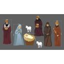 Η Μαρία  ο Ιωσήφ το Θείο Βρέφος και οι τρεις μάγοι , αυτοκόλλητες φιγούρες για φάτνη