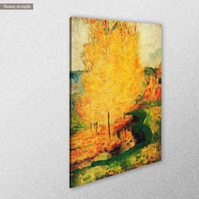 Canvas print By the stream, autumn, Gauguin P, side