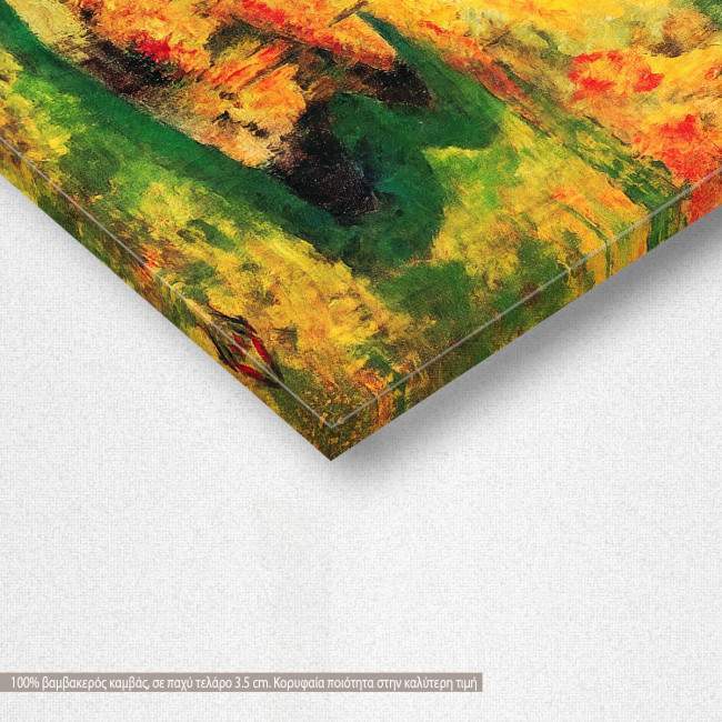 Canvas print By the stream, autumn, Gauguin P, detail