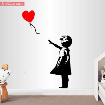 Αυτοκόλλητα τοίχου Κοριτσάκι με καρδιά