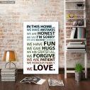 Canvas print In this home, house rules