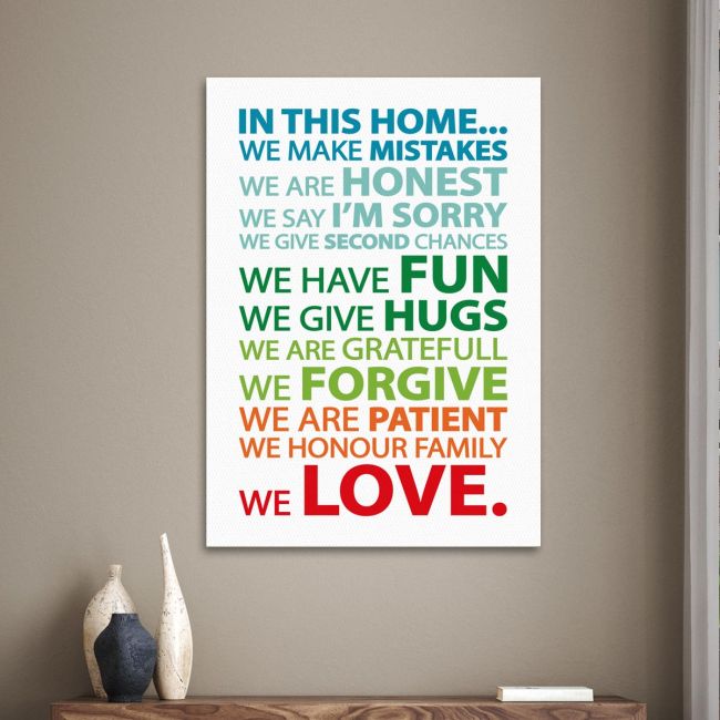 Canvas print In this home multicolour Framed canvas View 17