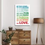 Πίνακας σε καμβά In this home multicolour Καμβάς τελαρωμένος Όψη 18