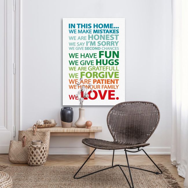 Canvas print In this home multicolour Framed canvas View 19