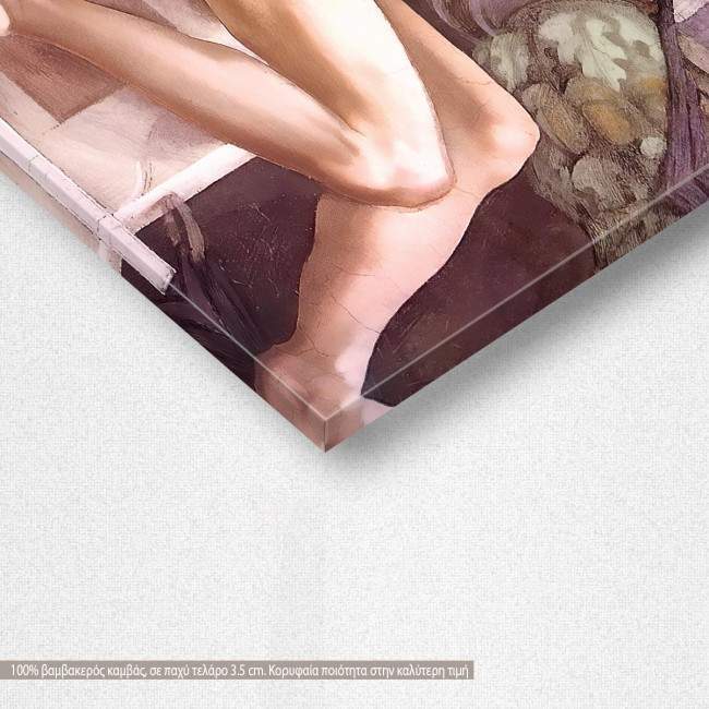 Canvas print Ignudo II, Michelangelo, detail