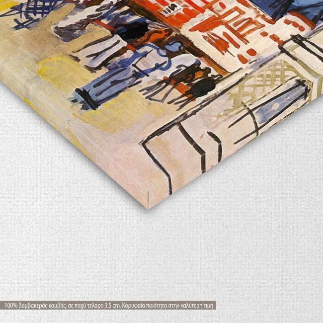 Πίνακας ζωγραφικής Houses in Trouville, Dufy R, αντίγραφο σε καμβά, λεπτομέρεια