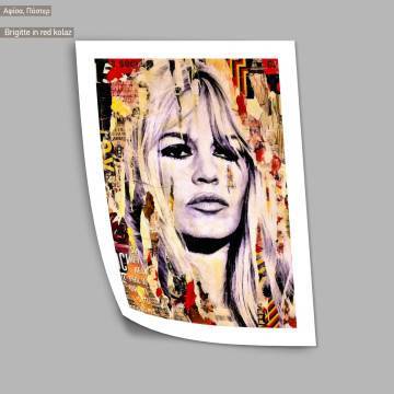 Brigitte in red kolaz,  κάδρο, μαύρη κορνίζα 2