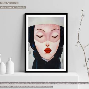 Woman in neo Modigliani style, Poster