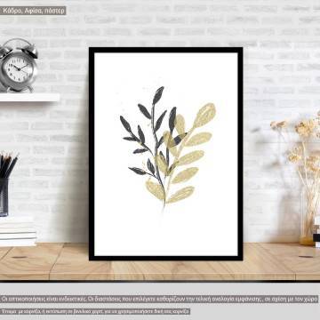 Botanical comp II, κάδρο, μαύρη κορνίζα