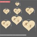 Wooden heart with initials stencil and date,  decorative figure