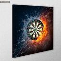 Canvas print Darts, fire and water, side
