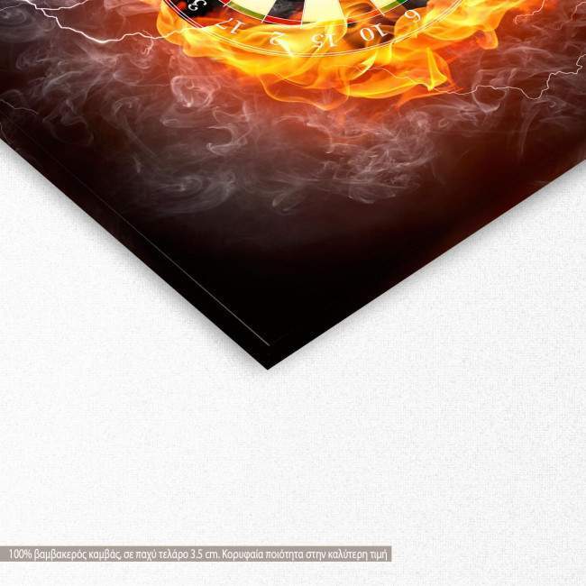 Canvas print Darts, fire and water, detail