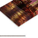 Canvas print Brooklyn bridge and Manhattan at sunset, 3 panels
