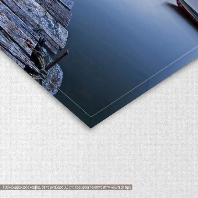 Canvas print Wooden jetty in a lake, detail
