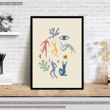 Matisse style XV, κάδρο, μαύρη κορνίζα