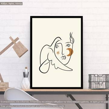 Picasso style IX, κάδρο, μαύρη κορνίζα