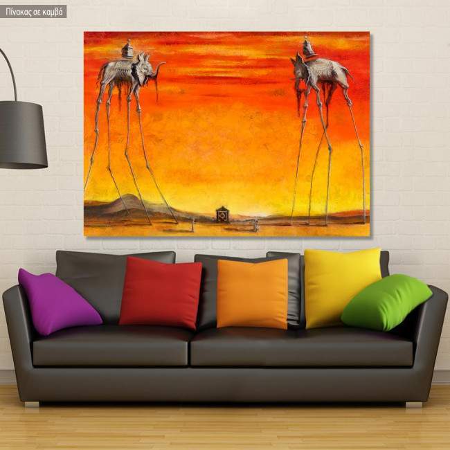 Πίνακας ζωγραφικής Elephants reart (original by S. Dali), αντίγραφο σε καμβά