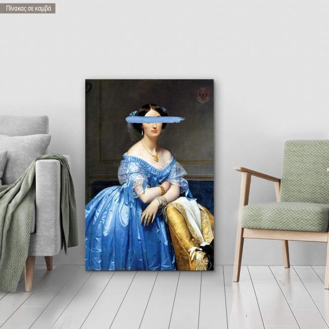 Πίνακας ζωγραφικής Reart I   Princesse de Broglie, Ingres J. A. D, αντίγραφο σε καμβά