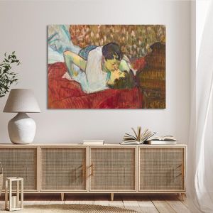 Canvas print The kiss de Toulouse - Lautrec Henri Framed canvas View 1 2