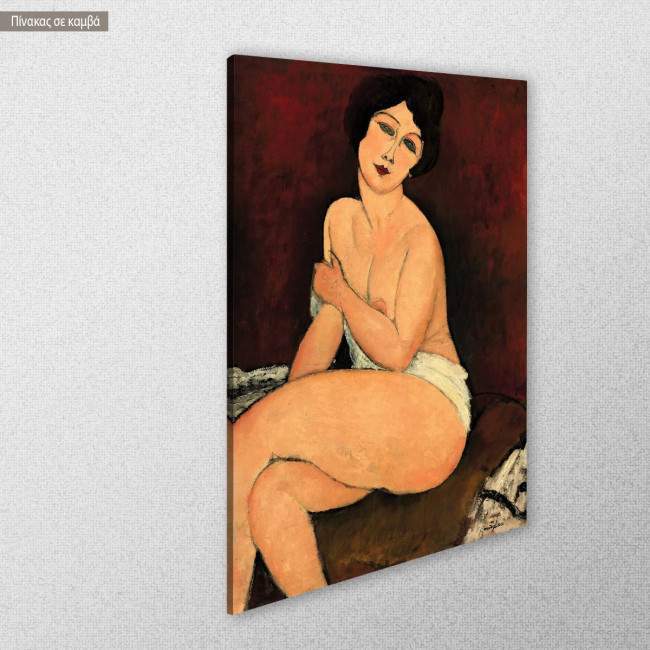 Canvas print Sitting nude, Modigliani A.