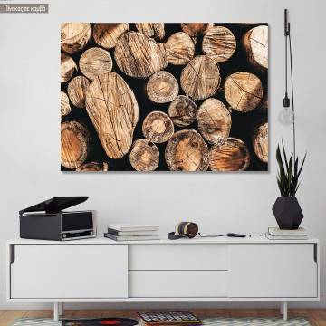 Canvas print A wall of logs