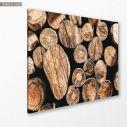 Canvas print A wall of logs, side
