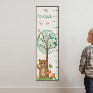 Wall stickers height measure Forest animals 2