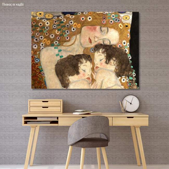 Canvas print Mother and twins (detail), Klimt G.