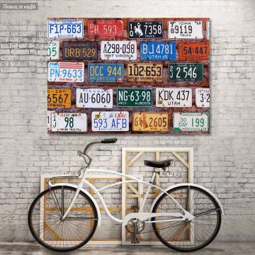 Canvas print License plates