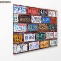 Canvas print License plates, side
