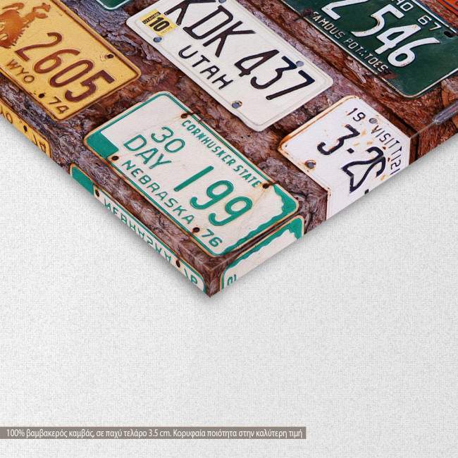 Canvas print License plates, detail