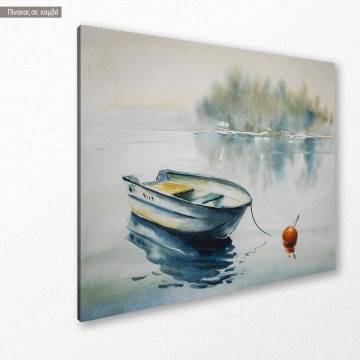 Canvas print  Wooden boat on the river Framed canvas View 1 2