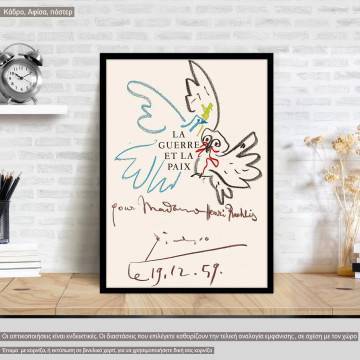 La guerre et la paix 1959 Picasso, Poster